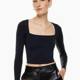 Aritzia Babaton Contour Squareneck Longsleeve Top in Black Photo 0