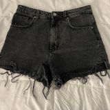 ZARA  Black Distressed Jean Shorts Photo 0