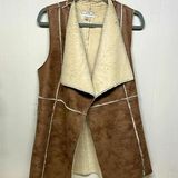 Knox Rose  faux leather Boho Western style open front vest EUC Sz M Photo 0
