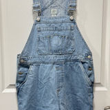 Gap Vintage Denim Carpenter Short Overalls Light Blue Size Medium Photo 0