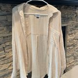 American Eagle Cream Button-Up Blouse Photo 0