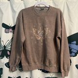 Gildan Acid wash moon sun moth crew neck sweater Photo 0