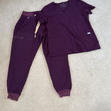 Large Zamora  Jogger Scrub Pants + Medium Casma figs scrub top Photo 0