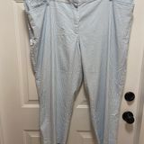 Lands' End Blue & White pinstripe light weight pants size 24W Photo 0