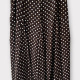 Vintage Nine & Co. Chocolate Brown White Polka Dot Bias Cut Midi Skirt Size 10 Photo 0