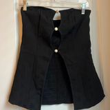 SheIn Black Cut Out/ Open Front Beaded Tube Top Photo 0