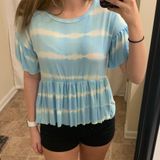 Simply Southern Tye-dye Ruffled Blouse Photo 0