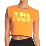 Puma x FENTY by Rihanna Orange Pop Graphic Crop Tank Photo 0