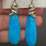 Brighton Neptune’s Rings Turquoise Howlite Earrings NWT Photo 0