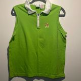 Disney - Vintage Neon Green Winnie The Pooh & Piglet Design Embroidered Vest- XL Photo 0