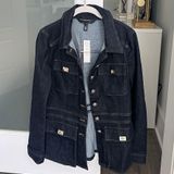 White House | Black Market Denim Utility Jacket Photo 0