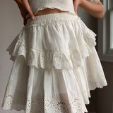 Aritzia Sunday Best Lady Tiered Eyelet Skirt Photo 0