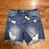 Risen NWT  High Rise Distressed Mid Thigh Shorts 2XL Photo 0