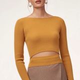 Wilfred Yacine Cut Out Ribbed Knit Top Photo 0