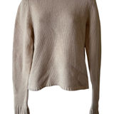 J.Crew  100% Lambs Wool Classic Crew Neck Sweater Tan Size Medium Casual Preppy Photo 0