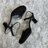 Unlisted Black Mary Jane Heels Fabric Covered Sz 10 Photo 0