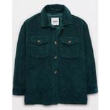 Aerie Ribbed Corduroy Jacket Long Sleeve Button Front Green Women's Size Medium Photo 0