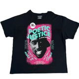 Justice Tupac Poetic 1993 Graphic Black T-shirt Photo 0