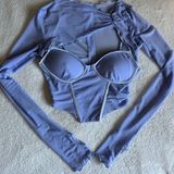 SheIn Asymmetrical Hem Mesh Corset Top Photo 0