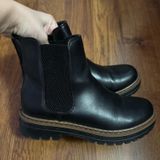 Soda  Black Leather Booties Photo 0