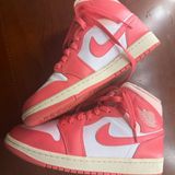 Nike Jordan White/ Sea Coral-atmosphere Mid Rise Jordan 1s Photo 0