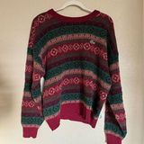 Lacoste Vintage Striped Sweater Sz 5 Christmas Alpaca Wool Blend Photo 0