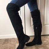 Black Flat Over The Knee Boots Size 9 Photo 0