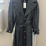 Lovers + Friends Plaid puff sleeve trench coat Photo 0