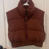 ZARA  Cropped Puffer Vest, size S-M, burgundy Photo 0