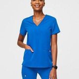 FIGS Casma Three-Pocket Scrub Top Royal Blue Photo 0