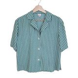 A New Day Green Geo Crescent Moon Camp Shirt Large Photo 0