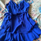 B Darlin Dillard’s Mini Blue Tie Homecoming Dress  Photo 0
