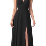 Azazie Kianna Floor Length Chiffon Bridesmaid Dress Photo 0