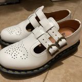 Dr. Martens  8065 Mary Jane shoes in white smooth leather.  Photo 0