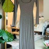 SKIMS  ribbed gray scoop neck maxi dress small Photo 0