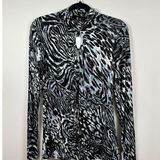 Cable & Gauge  Animal Print Mock Neck Long Sleeve Top Size S Photo 0