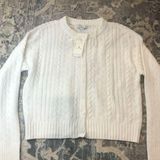 White Cable Knit Sweater Cardigan Photo 0