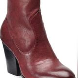 Isola Lani Wine Burgundy Red Leather Heeled Ankle Boots Women’s Size 10 Photo 0