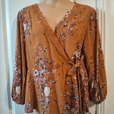 Maurice's  Sz 1X Floral Wrap Blouse Photo 0