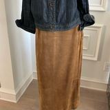 Kate Hill Tan Suede Maxi Skirt Photo 0