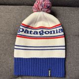 Patagonia White and Blue Beanie Photo 0