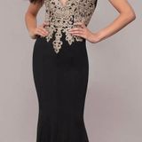 PromGirl Black And Gold Prom Dress Photo 0