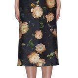 Vince Painted Rose Satin Slip Skirt in Petal Glow Photo 0