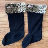 Hunter Faux Fur Tall Boot Socks Cheetah Print Photo 0