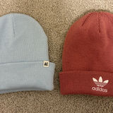 Adidas Dusty Rose  and Light Blue AE beanies Photo 0