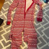 BP Red and White Christmas PJ onesie. Size S. Worn once. Photo 0