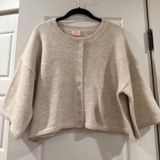 Pink Lily Short Sleeve Button Up Sweater Photo 0