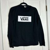Vans logo Black and White Crewneck Pullover Sweatshirt Size Medium Photo 0