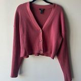 Forever 21  Pink Cropped Cardigan Sweater Photo 0