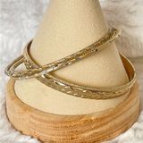 Vintage gold tone bangle bracelets set of 5 Photo 0